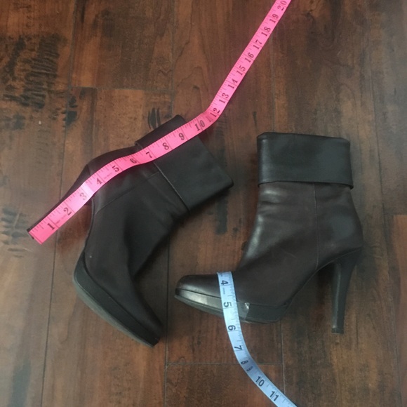 Gianni Bini Brown Leather High Heel Booties - Picture 7 of 10